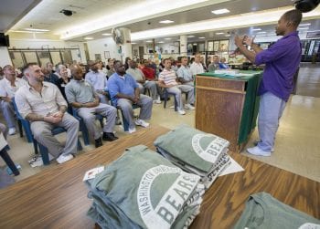 5.23.2018--The Prison Education Project Recognition Ceremony with remarks by Barbara Schaal, Dean of the Faculty of Arts & Sciences held at the Missouri Eastern Correctional Center in Pacific, MO. Photos by Joe Angeles/Washington University